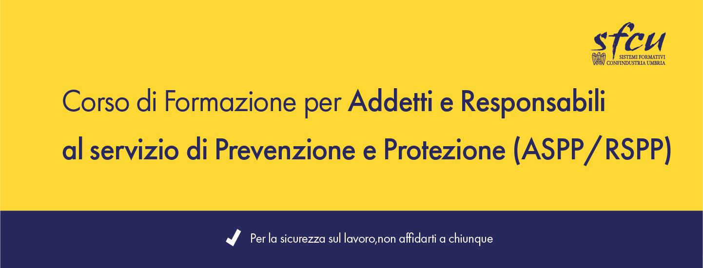 Formazione ASPP/RSPP: aperte le iscrizioni.